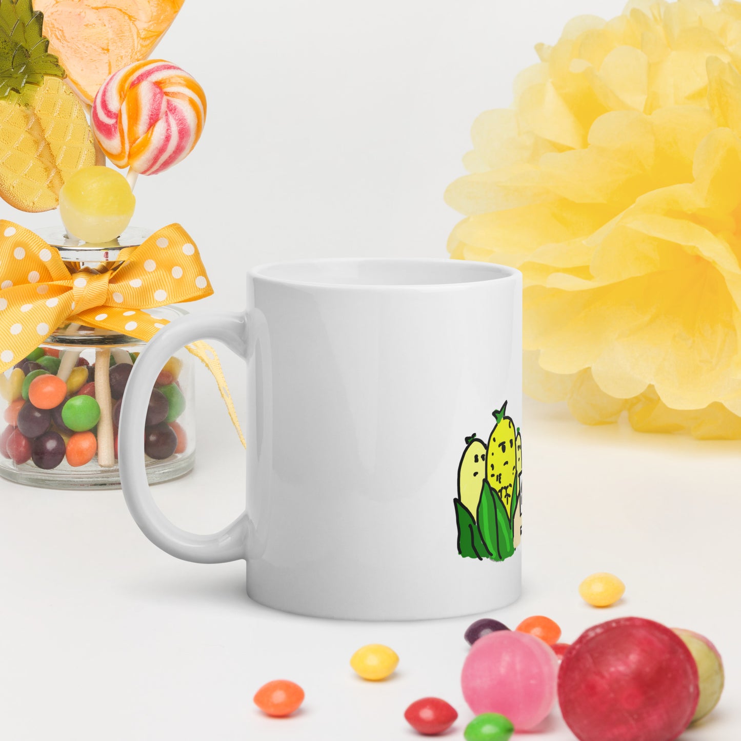 Know Your Corn White Glossy Mug