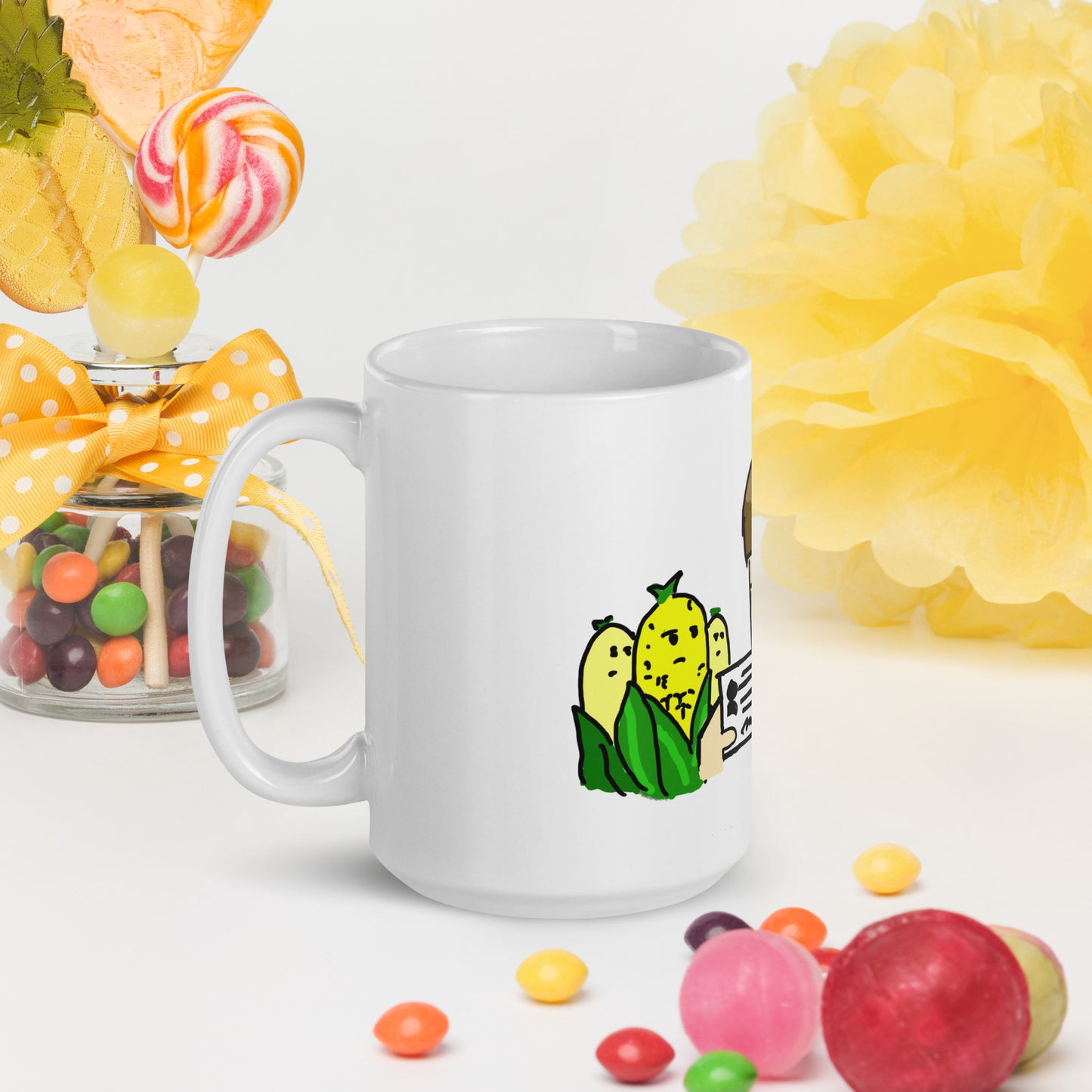 Know Your Corn White Glossy Mug